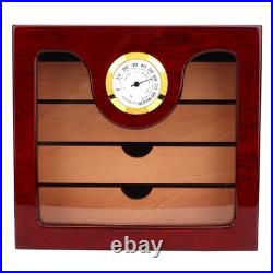 4 Drawer Cigar Humidor Box Wood Cigar Storage Box with Humidifier for Household 4 Drawer Cigar Humidor Box Wood Cigar Storage Box with Humidifier for Household
