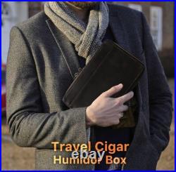 4 Tube Cigar Case Holder Zipper Travel Bag Cigars Humidor Box Genuine Leather