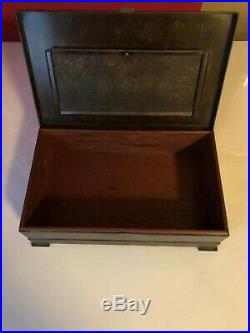 502-150 Silver Crest Bronze Cigar Humidor Box with Insert