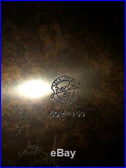 502-150 Silver Crest Bronze Cigar Humidor Box with Insert