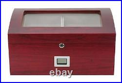 50-100 CT Cherry Cigar Humidor Spanish Cedar Box for Cigars