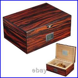 50 CT Ebony Cigar Humidor Box for Cigars