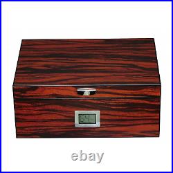 50 CT Ebony Cigar Humidor Box for Cigars