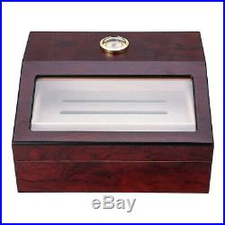 50+ Count Cigar Humidor Box Wooden Cabinet Storage Humidifier Hygrometer