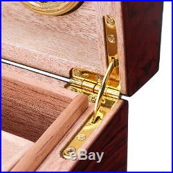 50+ Count Cigar Humidor Box Wooden Cabinet Storage Humidifier Hygrometer
