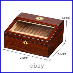 50 Counts Cigar Humidor Cedar Wooden Cigar Box Case with Humidifier Hygrometer 50 Counts Cigar Humidor Cedar Wooden Cigar Box Case with Humidifier Hygrometer