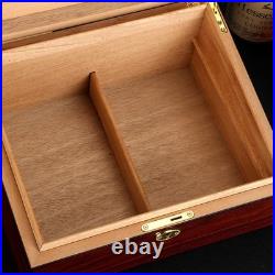 50 Counts Cigar Humidor Cedar Wooden Cigar Box Case with Humidifier Hygrometer