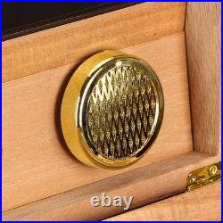 50 Counts Cigar Humidor Cedar Wooden Cigar Box Case with Humidifier Hygrometer