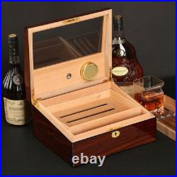 50 Counts Cigar Humidor Cedar Wooden Cigar Box Case with Humidifier Hygrometer 50 Counts Cigar Humidor Cedar Wooden Cigar Box Case with Humidifier Hygrometer