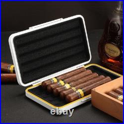 5CT Travel Humidor Stainless Cigar Case Holder Torch Lighter Cutter Holder V-cut 5CT Travel Humidor Stainless Cigar Case Holder Torch Lighter Cutter Holder V-cut