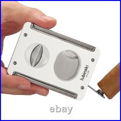 5CT Travel Humidor Stainless Cigar Case Holder Torch Lighter Cutter Holder V-cut 5CT Travel Humidor Stainless Cigar Case Holder Torch Lighter Cutter Holder V-cut