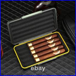 5CT Travel Humidor Stainless Steel Cigar Case Holder CrashProof Luxury Portable 5CT Travel Humidor Stainless Steel Cigar Case Holder CrashProof Luxury Portable