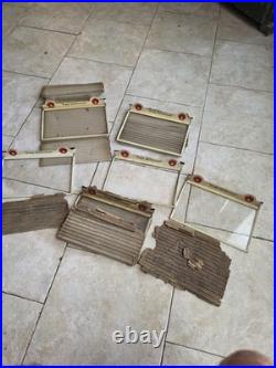 6 Original c. 1920's RED DOT Tin & Glass Cigar Tobacco Humidor Box Topper Lids