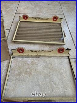 6 Original c. 1920's RED DOT Tin & Glass Cigar Tobacco Humidor Box Topper Lids