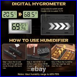 6-in-1 Cigar Torch Lighter & Humidor Box with Hygrometer & Lockable Drawer