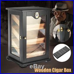 75-150 Cigars Large Wood Cigar Humidor Case Box with Hygrometer Humidifier Lock