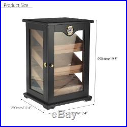 75-150 Cigars Large Wood Cigar Humidor Case Box with Hygrometer Humidifier Lock
