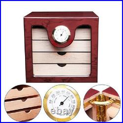 75 Cigars Humidor Cedar Wooden Lined Case Box with Hygrometer Cigar Storage Box