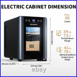 8L Electric Cigar Humidor with Heating & Cooling Quiet Control System for 80Counts
