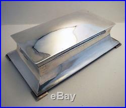 ANTIQUE 9 Wide Sterling Silver CIGAR/HUMIDOR Cigarette Trinket Jewelry Case Box