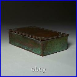 ANTIQUE SILVER CREST STERLING DECORATED BRONZE HUMIDOR BOX With WOOD LINING