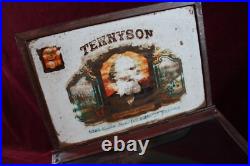 ANTIQUE TENNYSON 5c CIGARS HUMIDOR STORE DISPLAY MAZER CRESSMAN CIGAR CO USA ANTIQUE TENNYSON 5c CIGARS HUMIDOR STORE DISPLAY MAZER CRESSMAN CIGAR CO USA