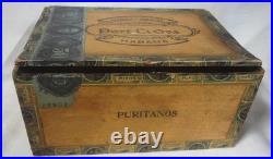 ANTIQUE wood CIGAR BOX for POR-TU-OVA CIGARS MADURO 1901 REV. STAMP- RAVENA OH