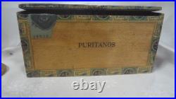 ANTIQUE wood CIGAR BOX for POR-TU-OVA CIGARS MADURO 1901 REV. STAMP- RAVENA OH