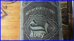 ANTIQUE wood CIGAR BOX for POR-TU-OVA CIGARS MADURO 1901 REV. STAMP- RAVENA OH