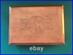 ATQ 19th Century Brass Engraved, Lined, Humidor/Pipe/Tobacco/Cigar Box -RARE