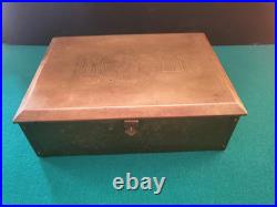 ATQ 19th Century Brass Engraved, Lined, Humidor/Pipe/Tobacco/Cigar Box -RARE