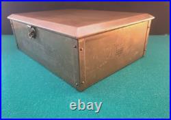 ATQ 19th Century Brass Engraved, Lined, Humidor/Pipe/Tobacco/Cigar Box -RARE