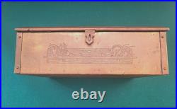 ATQ 19th Century Brass Engraved, Lined, Humidor/Pipe/Tobacco/Cigar Box -RARE