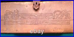 ATQ 19th Century Brass Engraved, Lined, Humidor/Pipe/Tobacco/Cigar Box -RARE