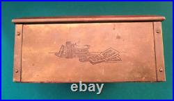ATQ 19th Century Brass Engraved, Lined, Humidor/Pipe/Tobacco/Cigar Box -RARE