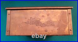 ATQ 19th Century Brass Engraved, Lined, Humidor/Pipe/Tobacco/Cigar Box -RARE