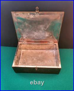 ATQ 19th Century Brass Engraved, Lined, Humidor/Pipe/Tobacco/Cigar Box -RARE