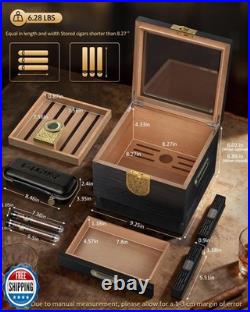 AWOTE Cigar Humidor, Cedar Wood Humidor Cigar Box, Includes Leath