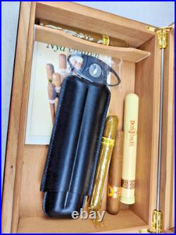 A wooden humidor is a box designed to store cigars at a minimum level of humidit