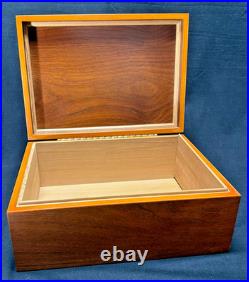 Abbey Cigar Products Blonde Wood Humidor Box Removable Inserts 12.25x 8.75