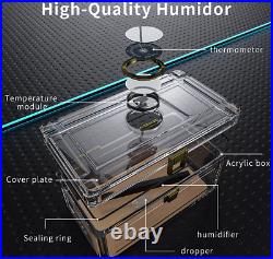 Acrylic Cigar Box, Humidor with Hygrometer and Humidifier, portable Cigarette Case