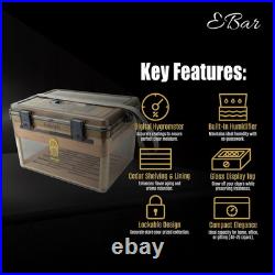 Airview Large Cigar Humidor Box Lockable Travel Friendly Desktop Humidor with