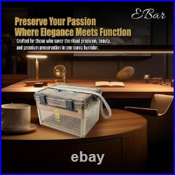 Airview Large Cigar Humidor Box Lockable Travel Friendly Desktop Humidor with