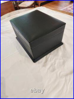 Alfred Dunhill Cigar Humidor Black Leather Covered Wood Box