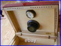 Analog Humidifier and Hygrometer dist. Savinelli pipes Cigar Box cherry wood jc