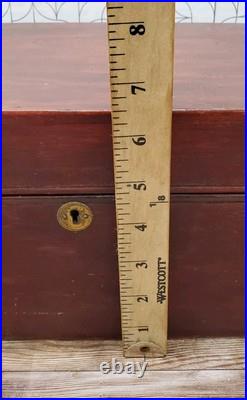 Antique 1908 Oak Wood Cigar Humidor Chest Box Lined Bridgeport Conn. Brass