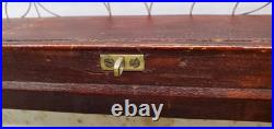 Antique 1908 Oak Wood Cigar Humidor Chest Box Lined Bridgeport Conn. Brass
