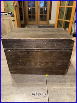 Antique 1908 Sargent Oak Wood Cigar Humidor Chest Box Bridgeport Conn