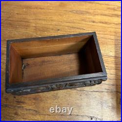 Antique 1920s Kopriwa Co Chicago IL Carved Mahogany Wood Humidor Cigar Box