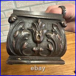 Antique 1920s Kopriwa Co Chicago IL Carved Mahogany Wood Humidor Cigar Box